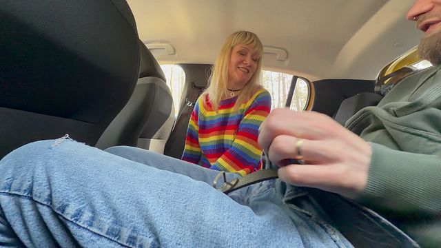 Horny Wife Stops the Car for Risky Sex (Public) [4K]