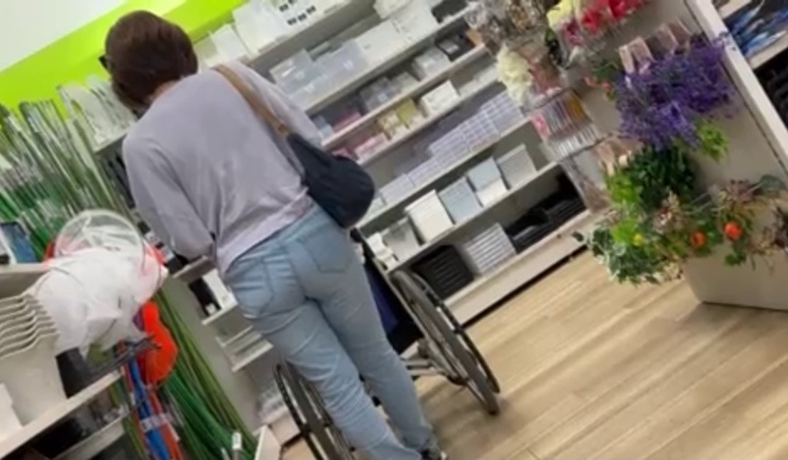 Mature Nurse in Jeans Exposes Her Assets