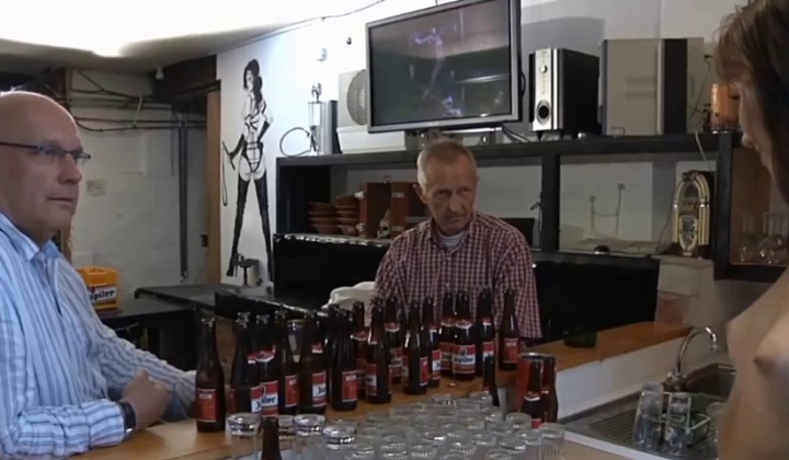 three old guys gangbang a young waitress  ?