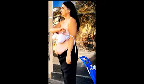 75-Year-Old Mature Granny Strips in Public Street