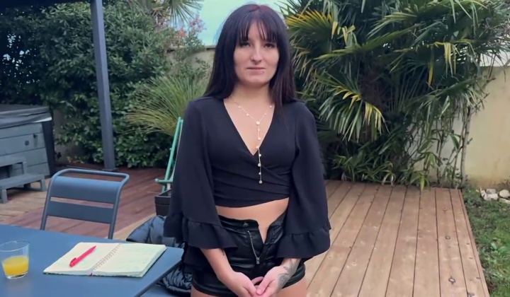 Young French Brunette Kyna Glam Ready for Passionate Video