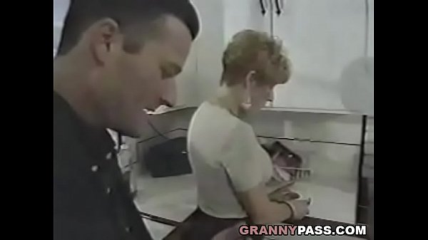 Granny Seduces Young Man in Kitchen Romance