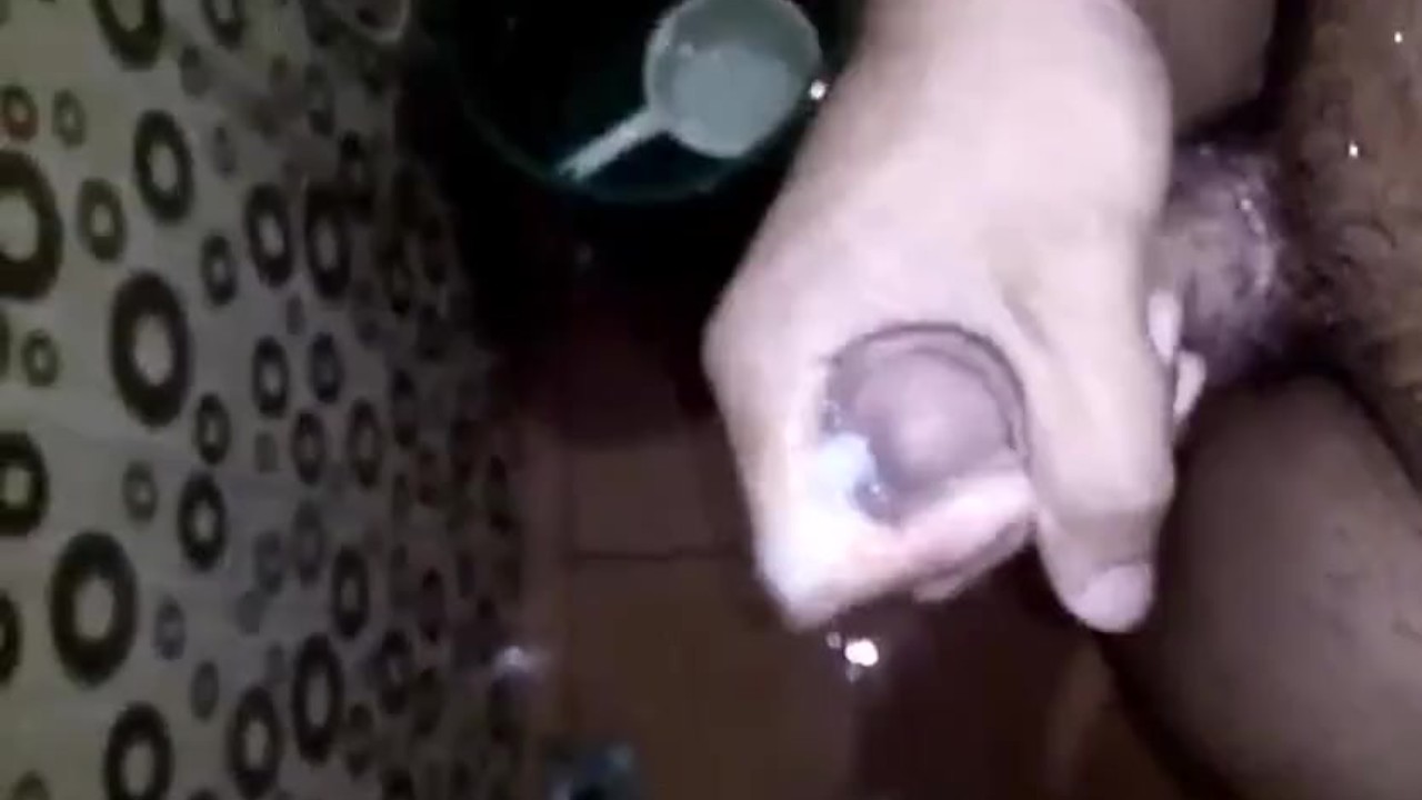 Young Guy's Toilet Pleasure with His Huge Cock