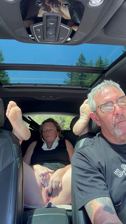 Mature Wife Gives Intense Back Seat Tease